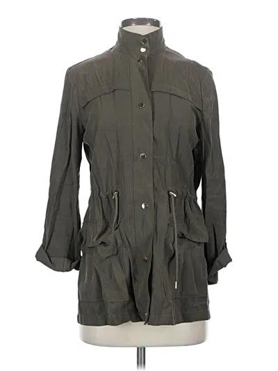 Pre-owned Zara Basic Raincoat In Green