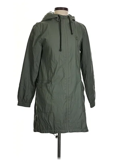 Pre-owned Zara Basic Raincoat In Green
