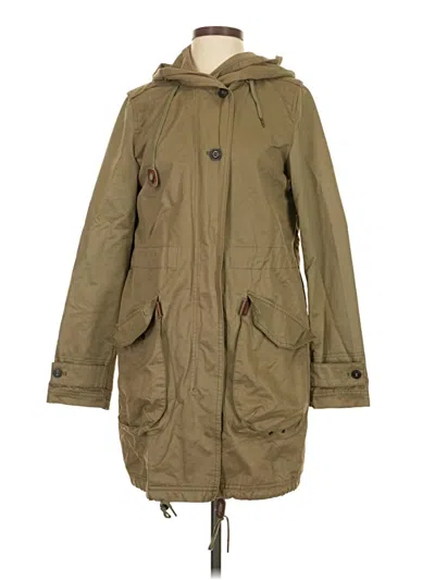 Pre-owned Zara Basic Raincoat In Green