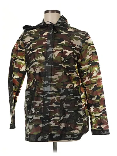 Pre-owned Zara Basic Raincoat In Green