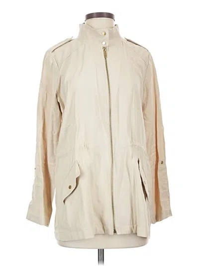 Pre-owned Zara Basic Raincoat In Ivory