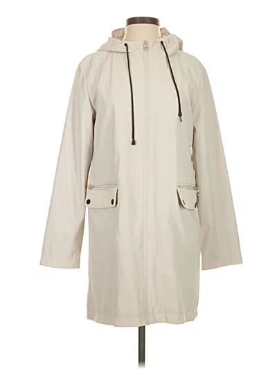 Pre-owned Zara Basic Raincoat In White