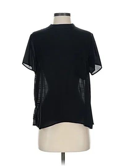 Pre-owned Zara Basic Short Sleeve Blouse In Black