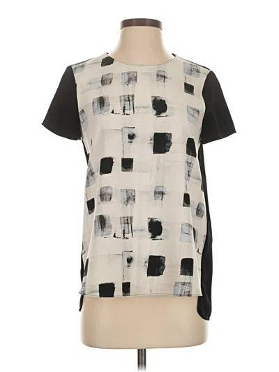 Pre-owned Zara Basic Short Sleeve Blouse In Black