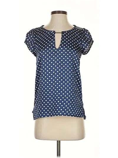 Pre-owned Zara Basic Short Sleeve Blouse In Blue