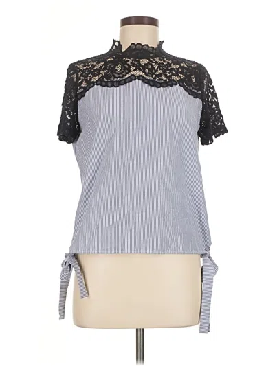Pre-owned Zara Basic Short Sleeve Blouse In Gray