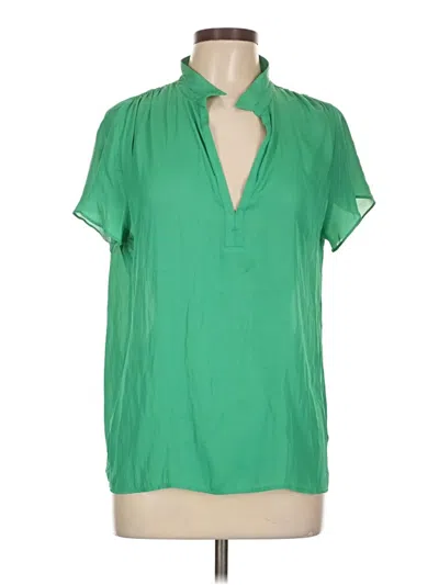 Pre-owned Zara Basic Short Sleeve Blouse In Green