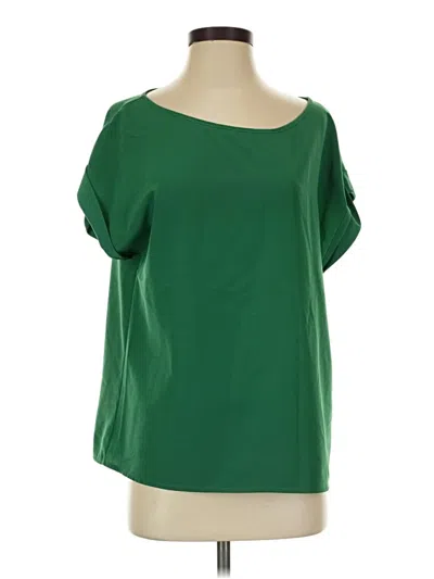 Pre-owned Zara Basic Short Sleeve Blouse In Green