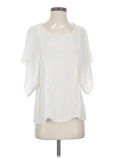Pre-owned Zara Basic Short Sleeve Blouse In Ivory