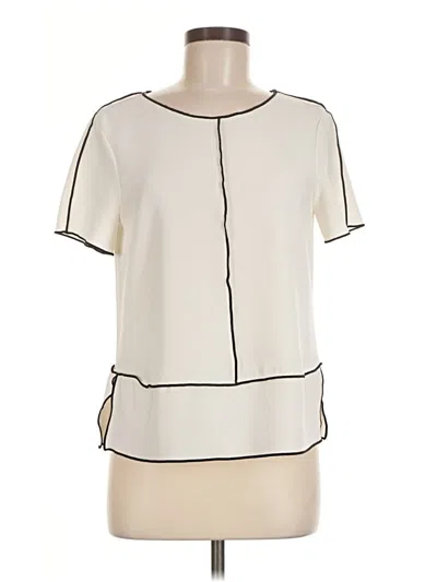 Pre-owned Zara Basic Short Sleeve Blouse In Ivory