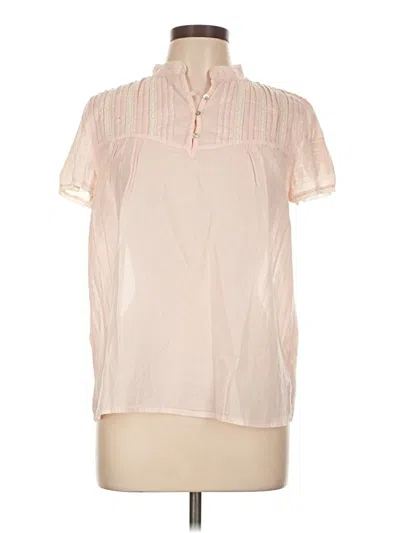 Pre-owned Zara Basic Short Sleeve Blouse In Pink