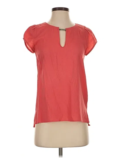 Pre-owned Zara Basic Short Sleeve Blouse In Red