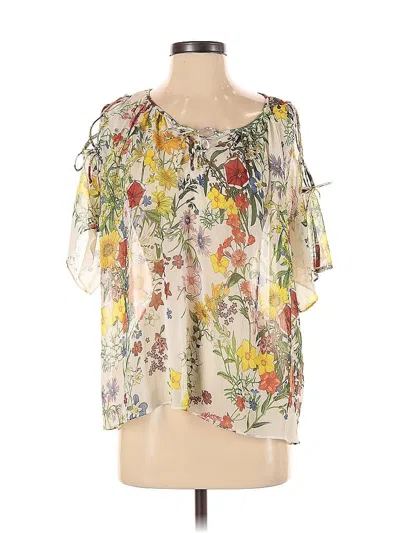 Pre-owned Zara Basic Short Sleeve Blouse In White