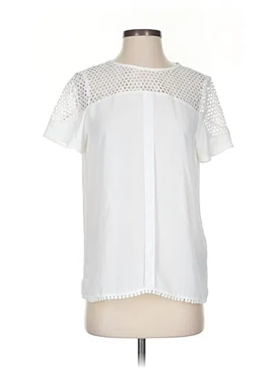 Pre-owned Zara Basic Short Sleeve Blouse In White