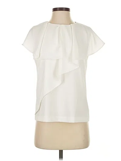 Pre-owned Zara Basic Short Sleeve Blouse In White