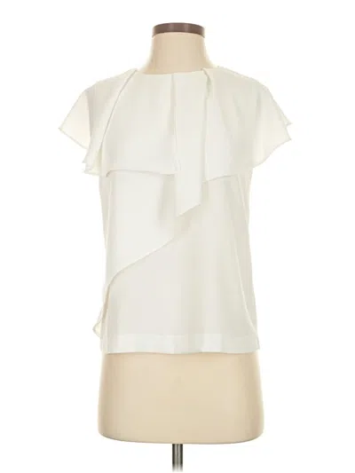 Pre-owned Zara Basic Short Sleeve Blouse In White