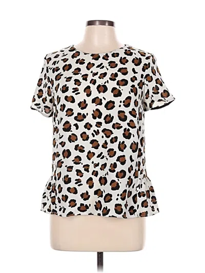 Pre-owned Zara Basic Short Sleeve Blouse In White