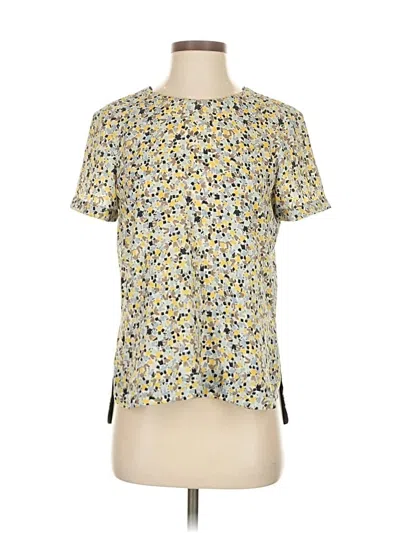 Pre-owned Zara Basic Short Sleeve Blouse In Yellow