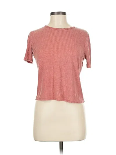 Pre-owned Zara Basic Short Sleeve T-shirt In Pink