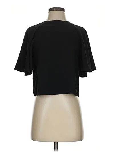 Pre-owned Zara Basic Short Sleeve Top Black Keyhole Neckline Tops