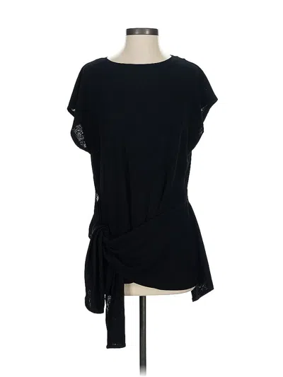 Pre-owned Zara Basic Short Sleeve Top Black One Shoulder Neckline Tops