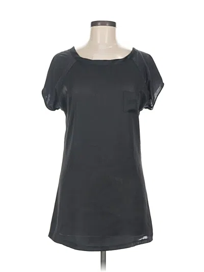 Pre-owned Zara Basic Short Sleeve Top Black Scoop Neck Tops