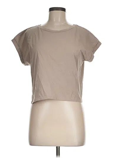 Pre-owned Zara Basic Short Sleeve T-shirt In Brown