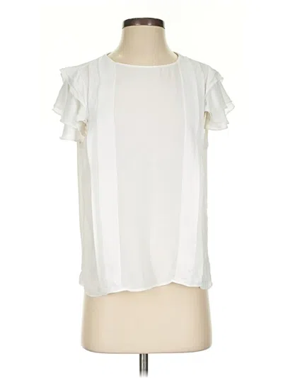 Pre-owned Zara Basic Short Sleeve T-shirt In Ivory