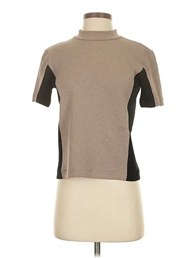 Pre-owned Zara Basic Short Sleeve Turtleneck In Brown