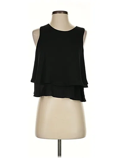 Pre-owned Zara Basic Sleeveless Blouse In Black