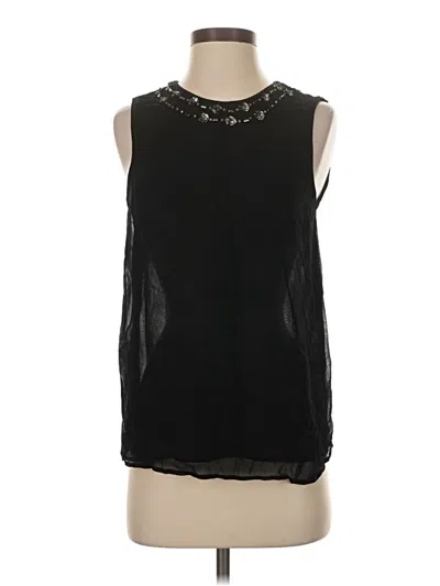 Pre-owned Zara Basic Sleeveless Blouse In Black
