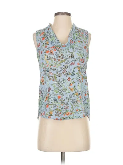 Pre-owned Zara Basic Sleeveless Blouse In Blue