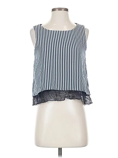 Pre-owned Zara Basic Sleeveless Blouse In Blue