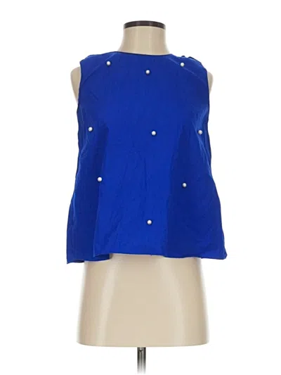 Pre-owned Zara Basic Sleeveless Blouse In Blue