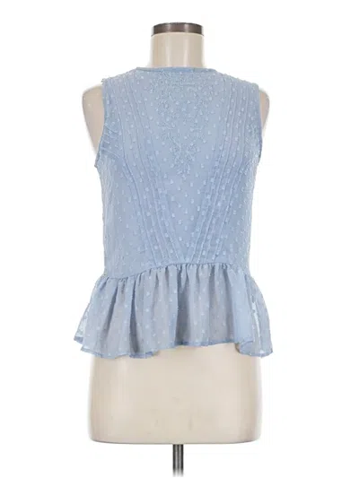 Pre-owned Zara Basic Sleeveless Blouse In Blue