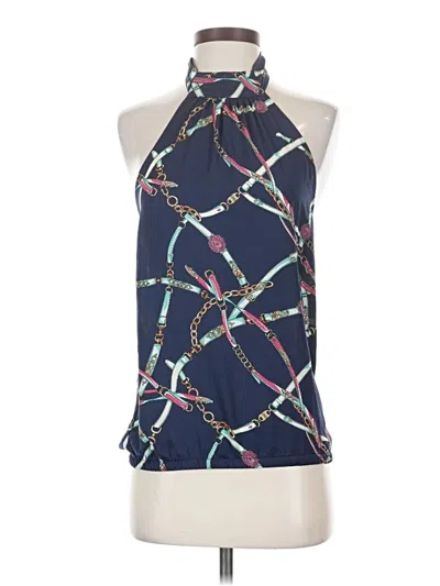 Pre-owned Zara Basic Sleeveless Blouse In Blue
