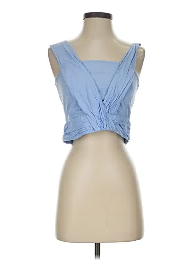 Pre-owned Zara Basic Sleeveless Blouse In Blue