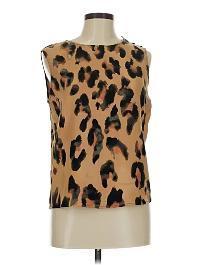 Pre-owned Zara Basic Sleeveless Blouse In Brown