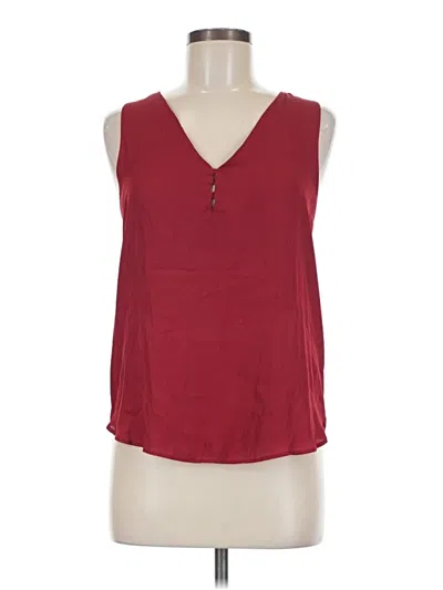 Pre-owned Zara Basic Sleeveless Blouse In Burgundy
