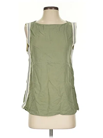 Pre-owned Zara Basic Sleeveless Blouse In Green