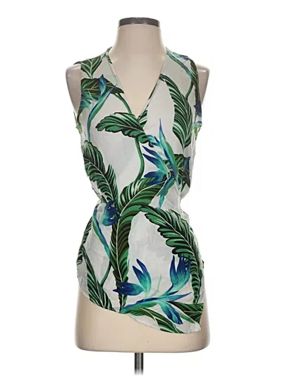 Pre-owned Zara Basic Sleeveless Blouse In Green
