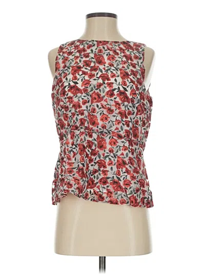 Pre-owned Zara Basic Sleeveless Blouse In Red