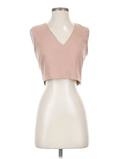 Pre-owned Zara Basic Sleeveless Blouse In Tan