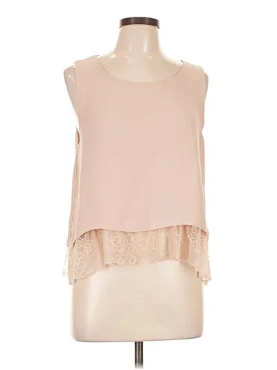 Pre-owned Zara Basic Sleeveless Blouse In Tan