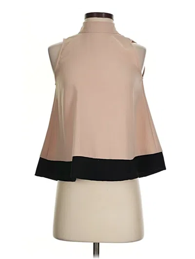 Pre-owned Zara Basic Sleeveless Blouse In Tan