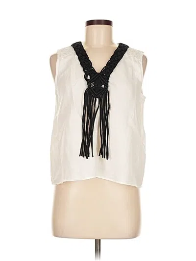 Pre-owned Zara Basic Sleeveless Blouse In White