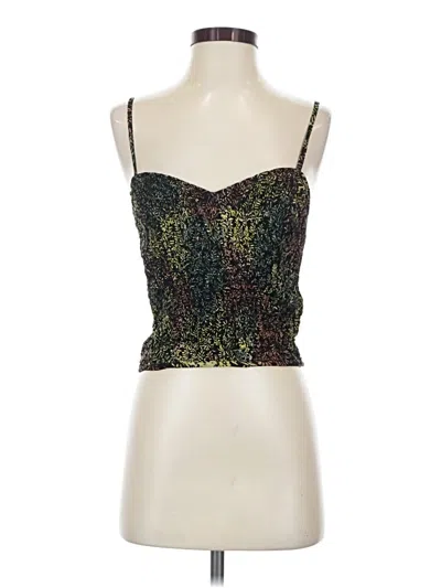Pre-owned Zara Basic Sleeveless Top Green Strapless Neckline Tops