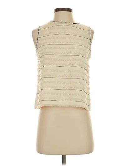 Pre-owned Zara Basic Sleeveless Top Ivory Cowl Neck Tops