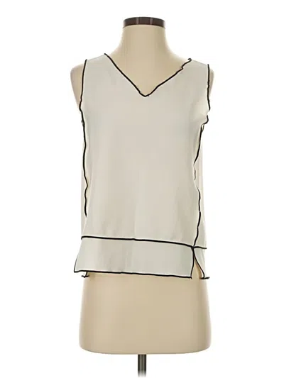 Pre-owned Zara Basic Sleeveless T-shirt In Ivory