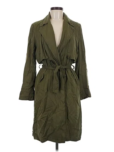 Pre-owned Zara Basic Trenchcoat In Green